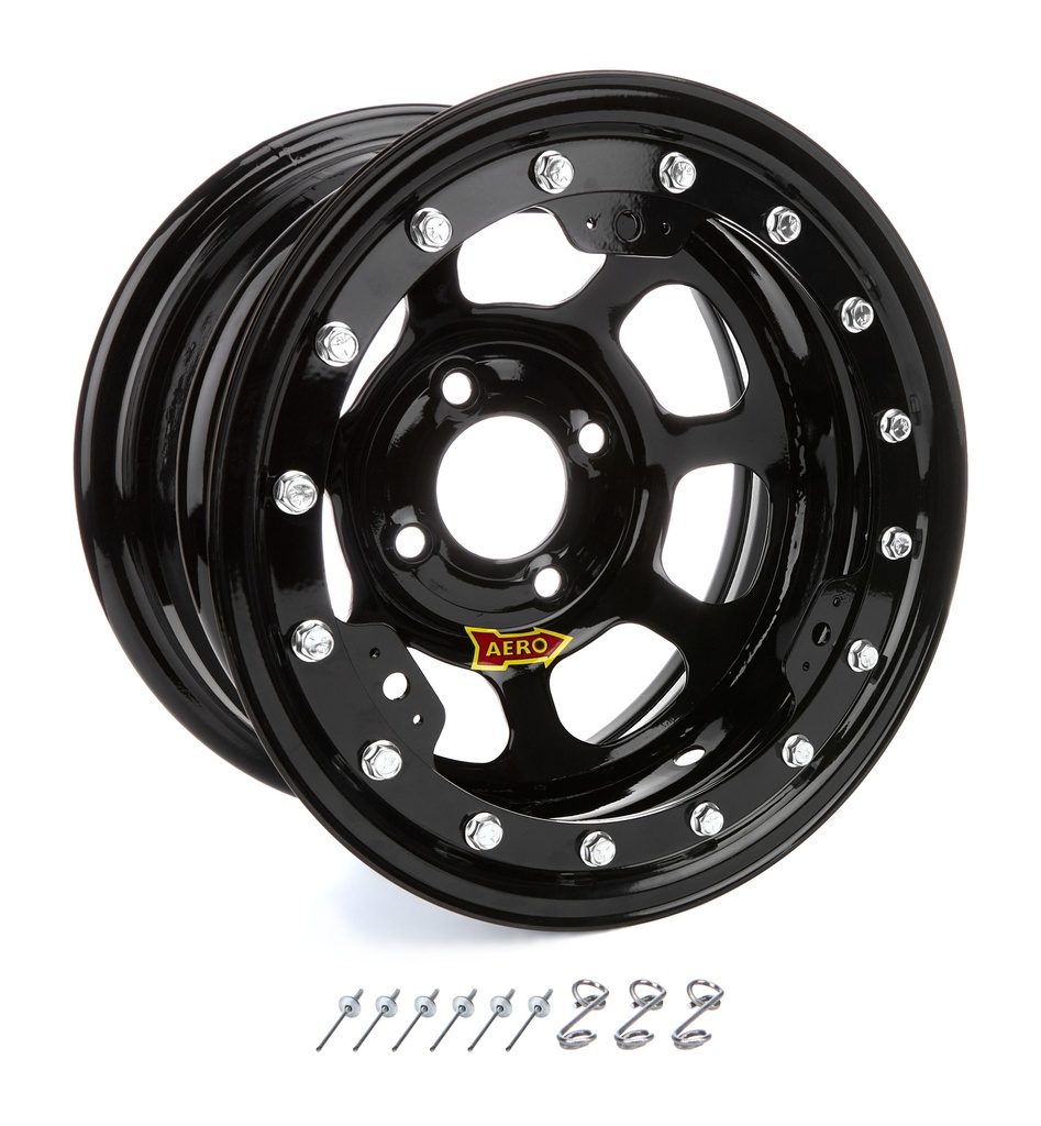 Aero Race Wheels - 13x7 2in. 4.50 Black Beadlock Wheel