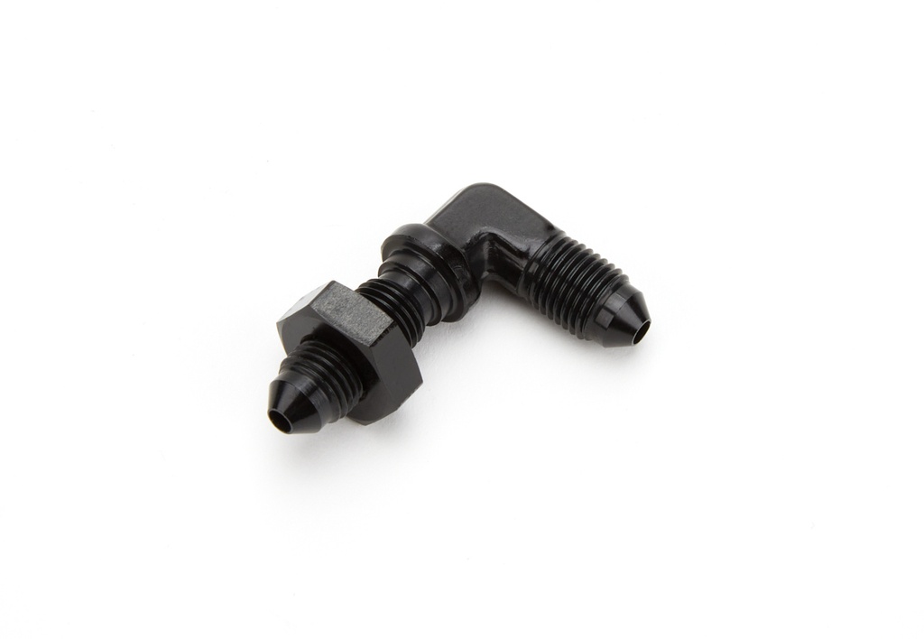 Aeroquip - Alum 90 Deg Bulkhead Union #3 Flare Black