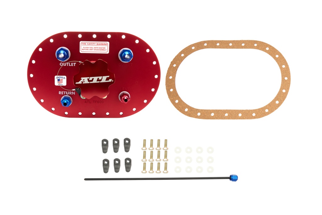 ATL Fuel Cells - Fill Plate Alum. w/Flap Valve -8an Fitting