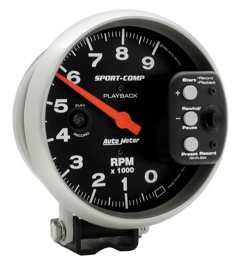 Autometer - 5in S/C 9000 RPM Playback Tach