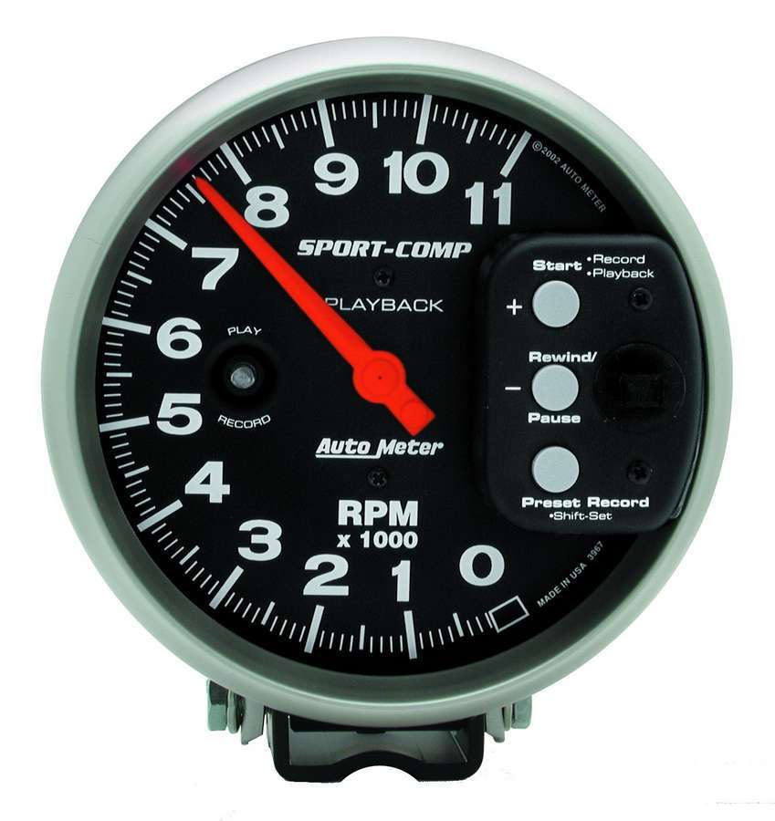 Autometer - 5in S/C 11000 RPM Playback Tach