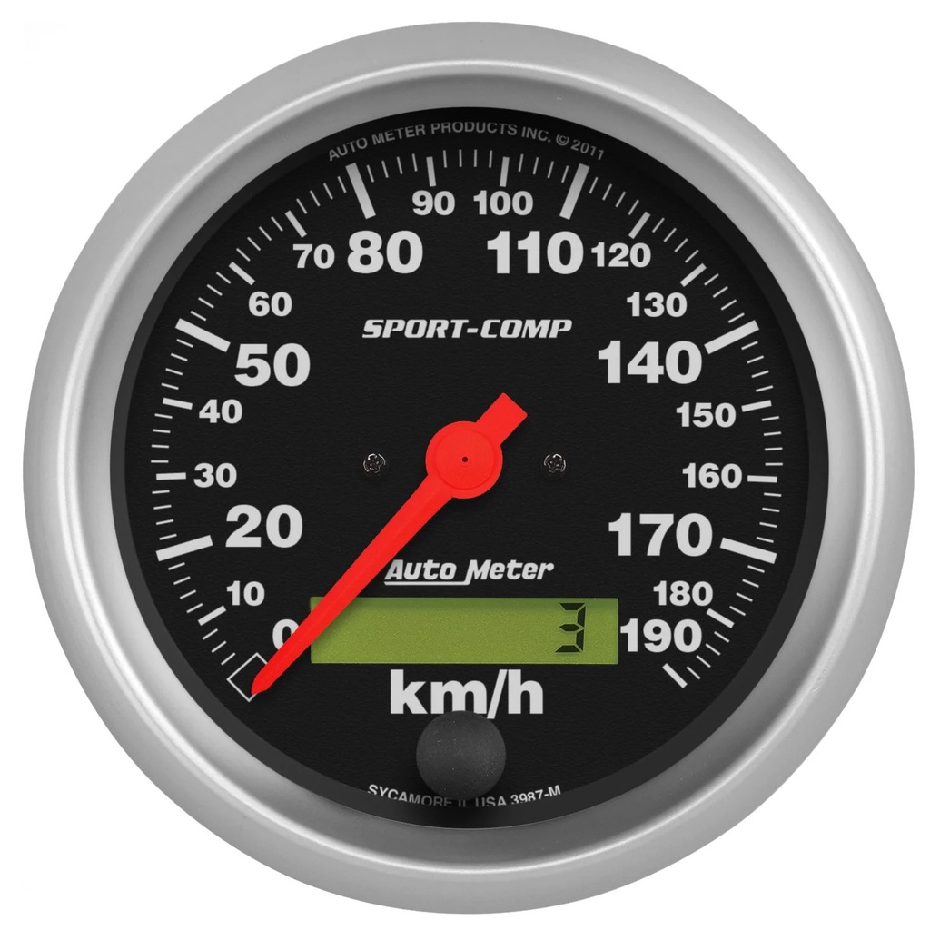 Autometer - 3-3/8 S/C 190KPH Speedo - Electric