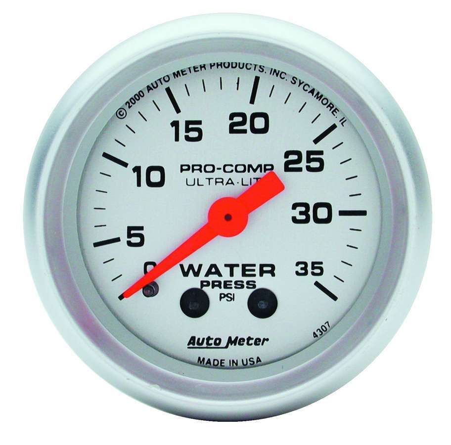Autometer - 2-1/16In U/L Water Pressure Gauge 0-35Psi