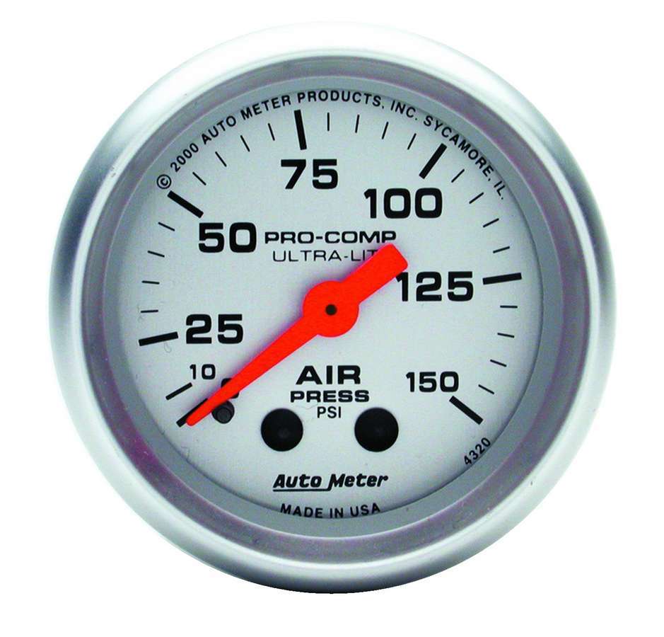 Autometer - 2-1/16in U/L Air Press. Gauge 0-150psi