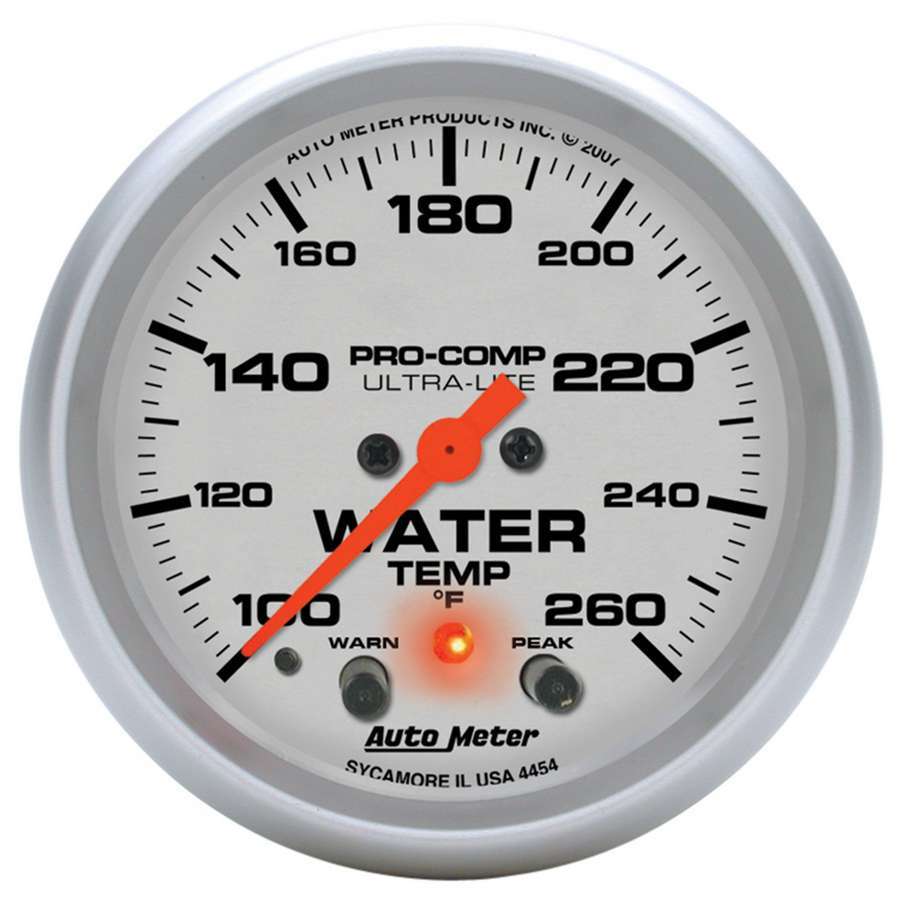 Autometer - 2-5/8in U/L Water Temp Gauge w/Peak & Warning