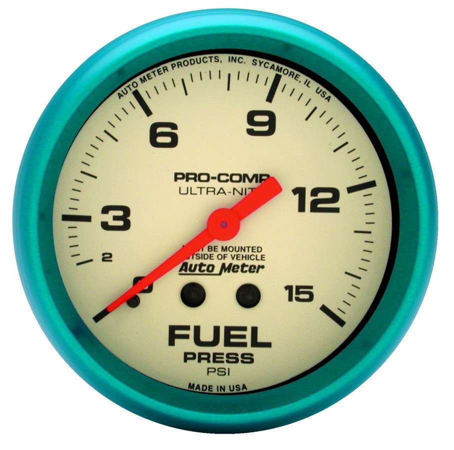 AutoMeter - 2-5/8 Ultra-Nite F/P Gauge 0-15psi