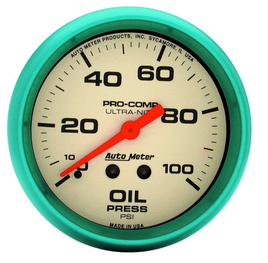 Autometer - 2-5/8 Ultra-Nite Oil Press. Gauge 0-100psi