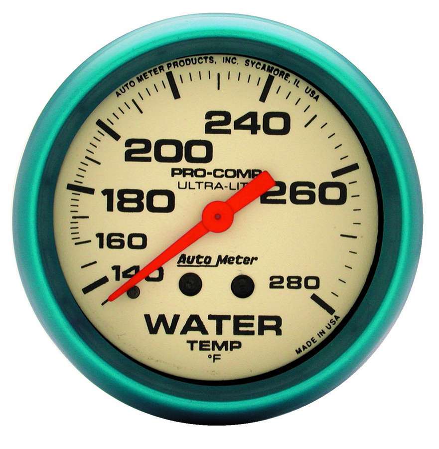 Autometer - 2-5/8 Ultra-Nite Water Temp Gauge 140-280