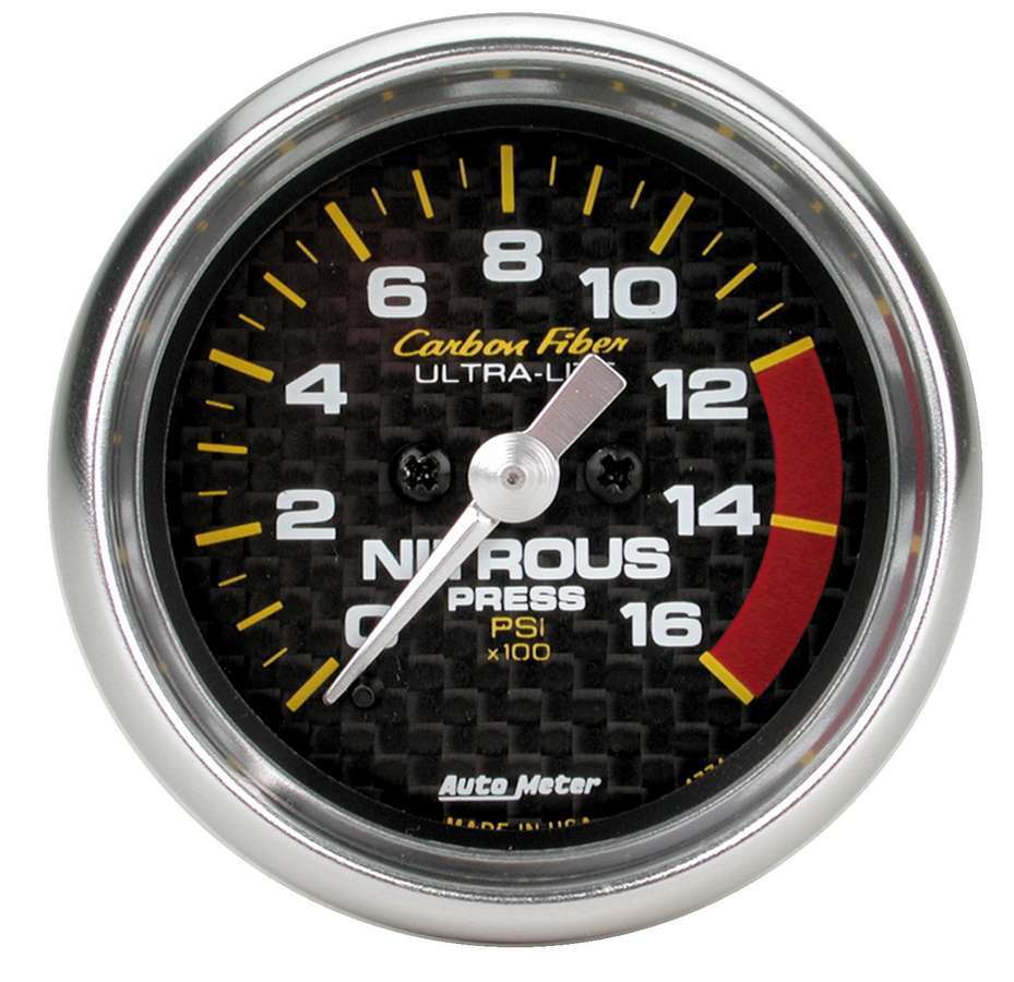 Autometer - 2-1/16in C/F Nitrous Press. Gauge 0-1600psi