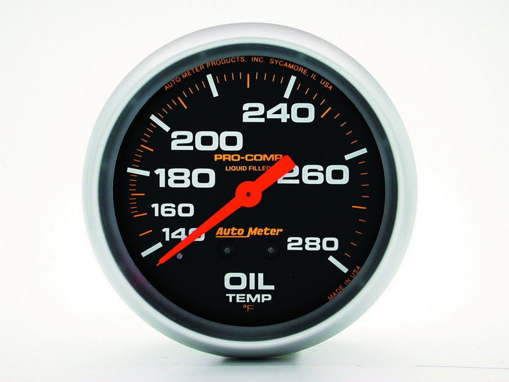 Autometer - 140-280 Oil Temp Gauge With 12ft Capillary Tube