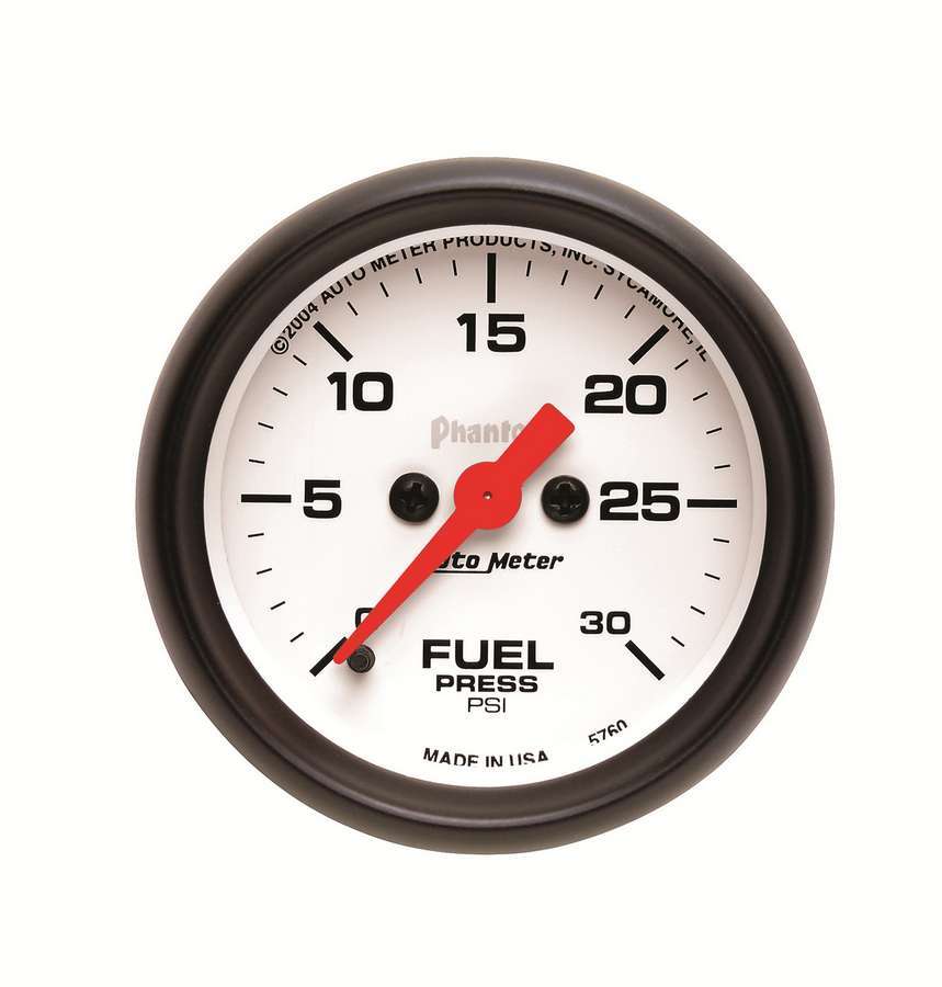 Autometer - 2-1/16in Phantom Fuel Press. Gauge 30psi