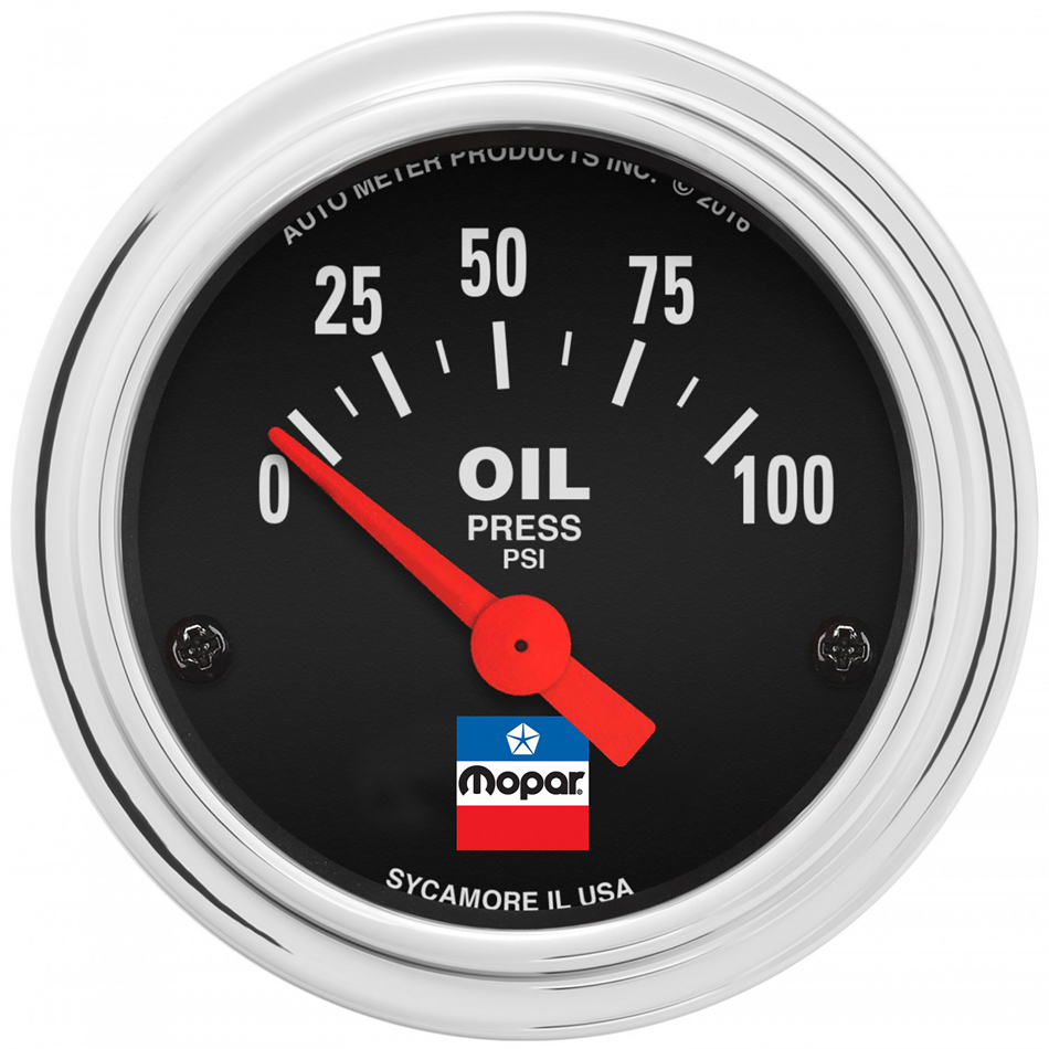 Autometer - 2-1/16 Oil Press Gauge Mopar Logo Series