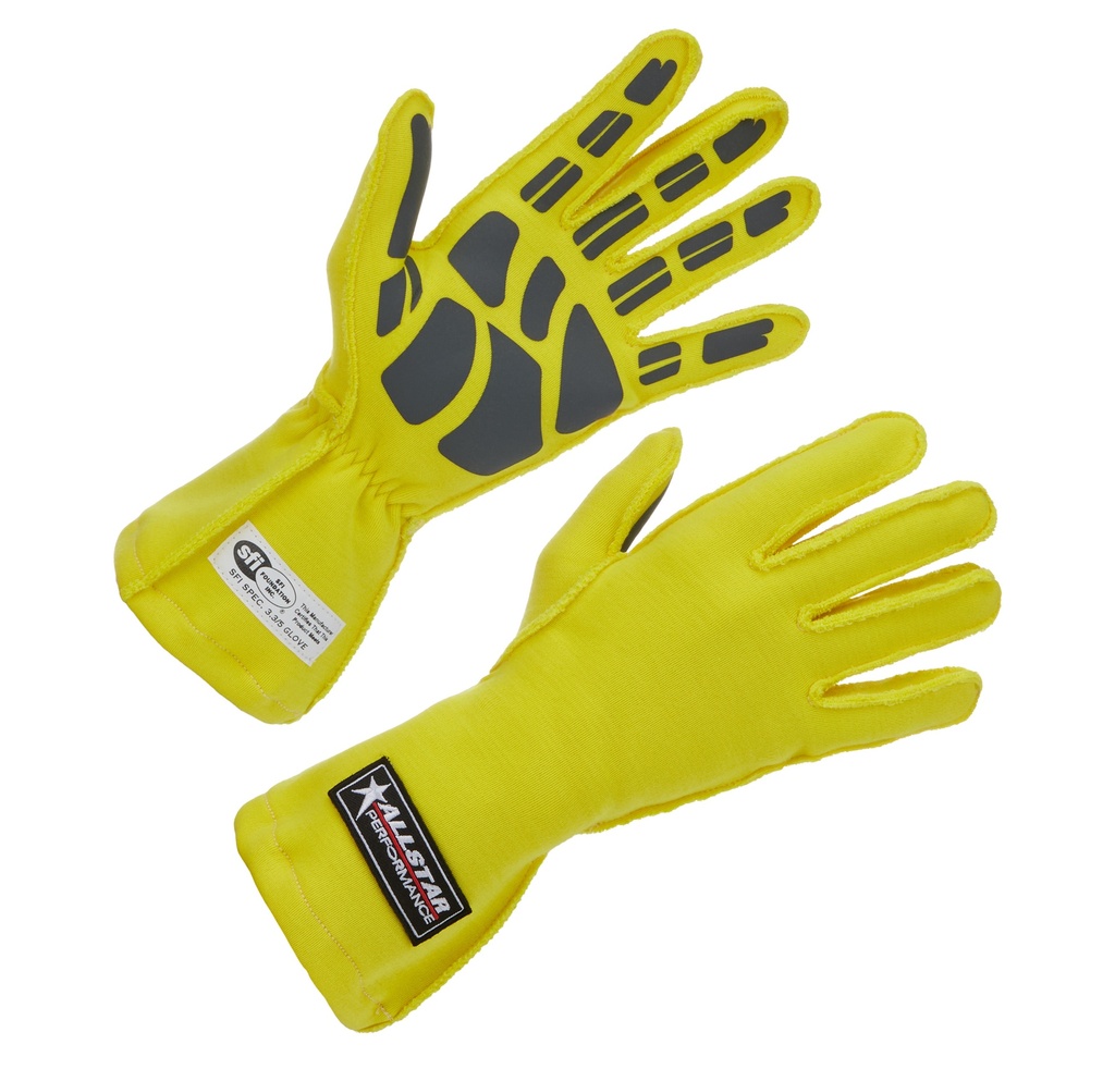 Allstar Performance - Driving Gloves SFI 3.3/5 Outseam D/L XL Yellow