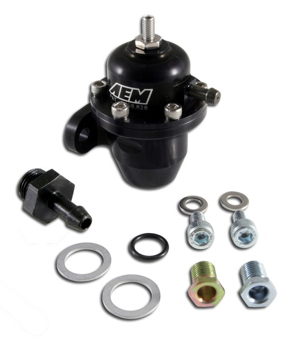 [AEM25-300BK] Aem Electronics - Adjustable Fuel Pressure Regulator Black