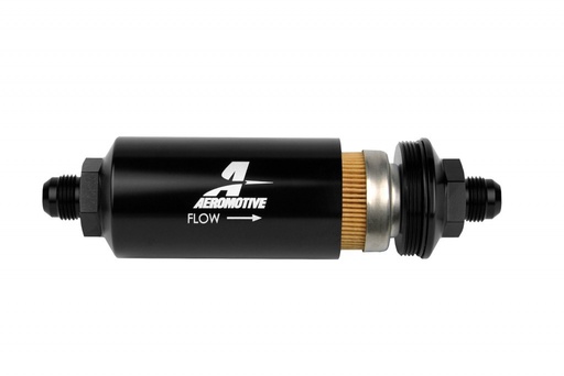 [AFS12377] 8AN Inline Fuel Filter 10 Micron 2in OD Black