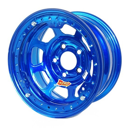 [ARW53-985040BLU] Aero Race Wheels - 15x8 4in 5.00 Blue Chrome Beadlock Wheel