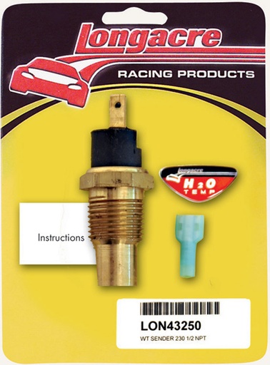 [LON52-43250] Longacre - Water Temp Sender 1/2in. NPT 230 Deg