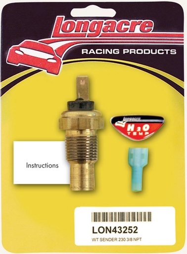 [LON52-43252] Longacre - Water Temp Sender 3/8in. NPT 230 Deg