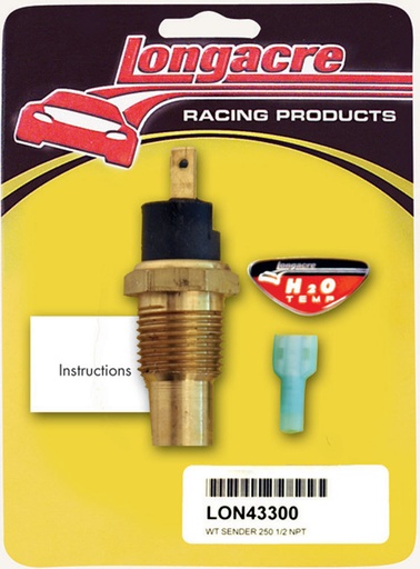 [LON52-43300] Longacre - Water Temp Sender 1/2in. NPT 250 Deg