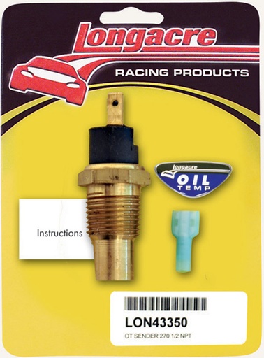 [LON52-43350] Longacre - Oil Temp Sensor 1/2in. NPT 270 Deg