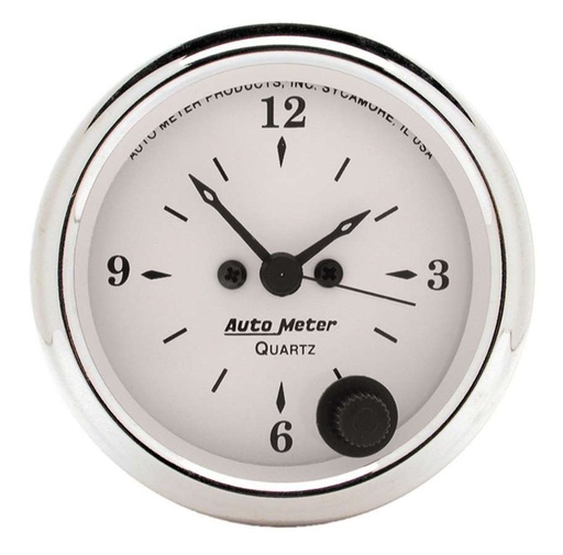 [ATM1686] Autometer - Old Tyme White 2 1/16in Quartz Clock