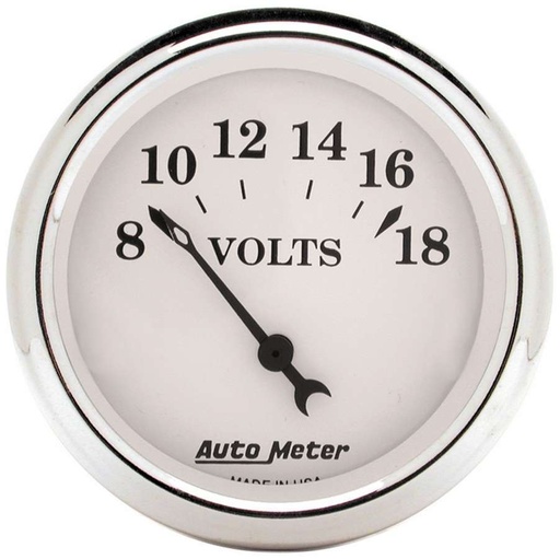 [ATM1692] Autometer - Old Tyme White 2 1/16in Voltmeter 8-18