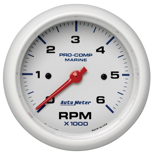 [ATM200752] Autometer - 3-3/8 Tach 6000 Rpm White Phantom Series