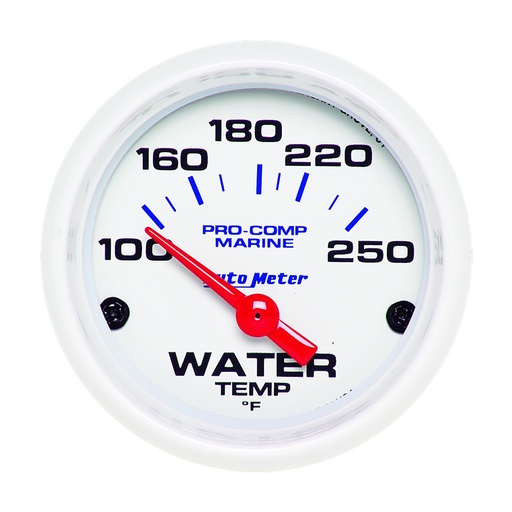 [ATM200762] Autometer - 2-1/16 Water Temp Gauge 100-250F White Phantom