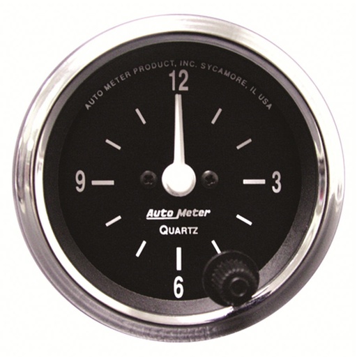 [ATM201019] Autometer - 2-1/16 12-Volt Electric Clock - Black