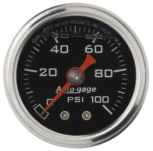 [ATM2174] Autometer - 1-1/2In Pressure Gauge - 0-100Psi - Black Face