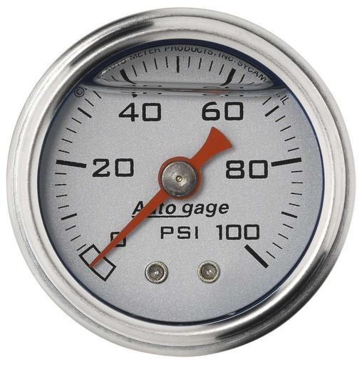 [ATM2180] Autometer - 1-1/2in Pressure Gauge - 0-100psi - Silver Face