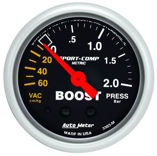 [ATM3303-M] Autometer - 2-1/16in S/C Boost/Vacuum Gauge