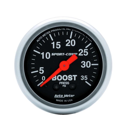 [ATM3304] Autometer - 2-1/16in Sport Comp 0-35 Boost Gauge