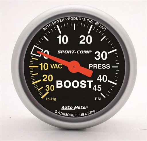 [ATM3308] Autometer - 2-1/16in S/C Boost/Vac Gauge