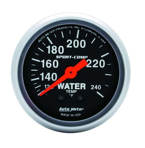 [ATM3333] Autometer - 2-1/16in Sport-Comp Water Temp.Gauge 120-240