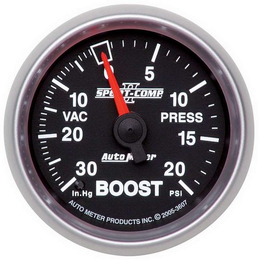 [ATM3607] Autometer - 2-1/16in S/C II Boost Gauge 30inhg/20psi