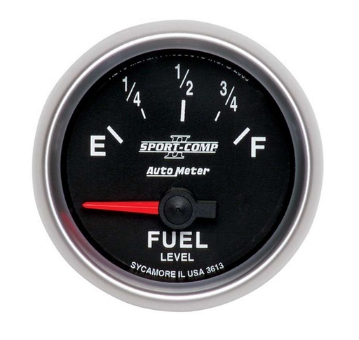 [ATM3613] Autometer - 2-1/16in S/C II Fuel Level Gauge 0-90ohms