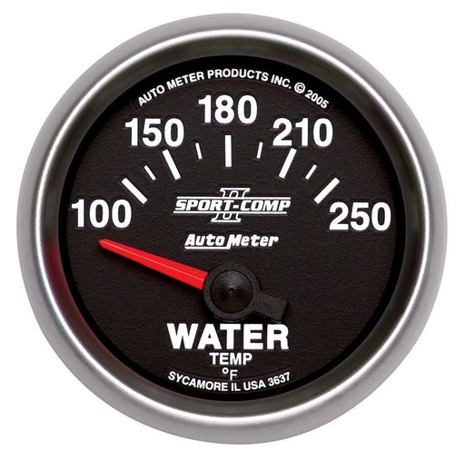 [ATM3637] AutoMeter - 2-1/16in S/C II Water Temp. Gauge 100-250
