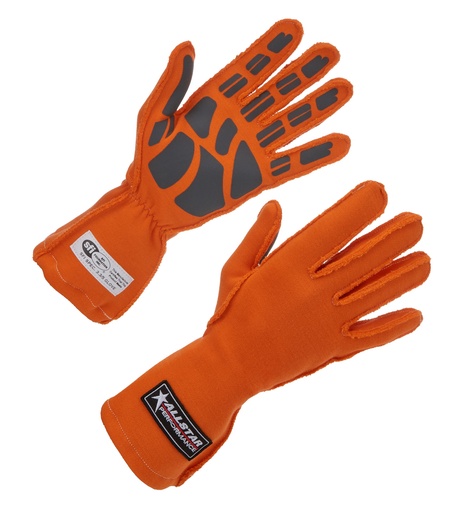 [ALL916042] Allstar Performance - Driving Gloves SFI 3.3/5 Outseam D/L MD Orange