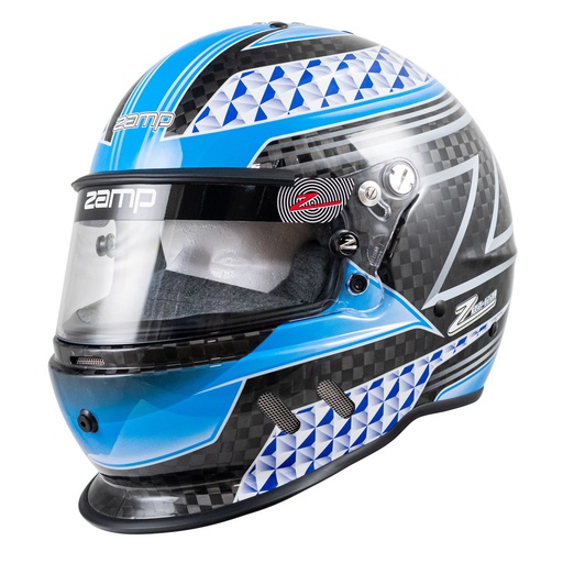 [ZAMH775C04L] Zamp Racing - Helmet RZ-65D Carbon L Flo Blu/Gry SA2020
